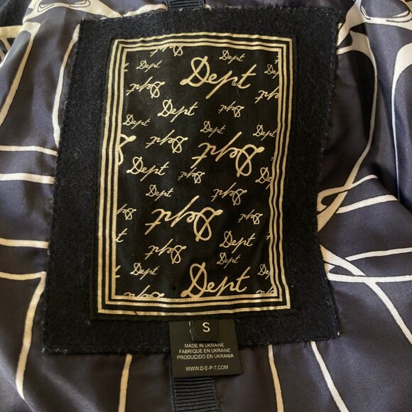 Womens Navy Blue Wool Trench Coat Peacoat Jacket Size Small S Made in Ukraine - Picture 13 of 16